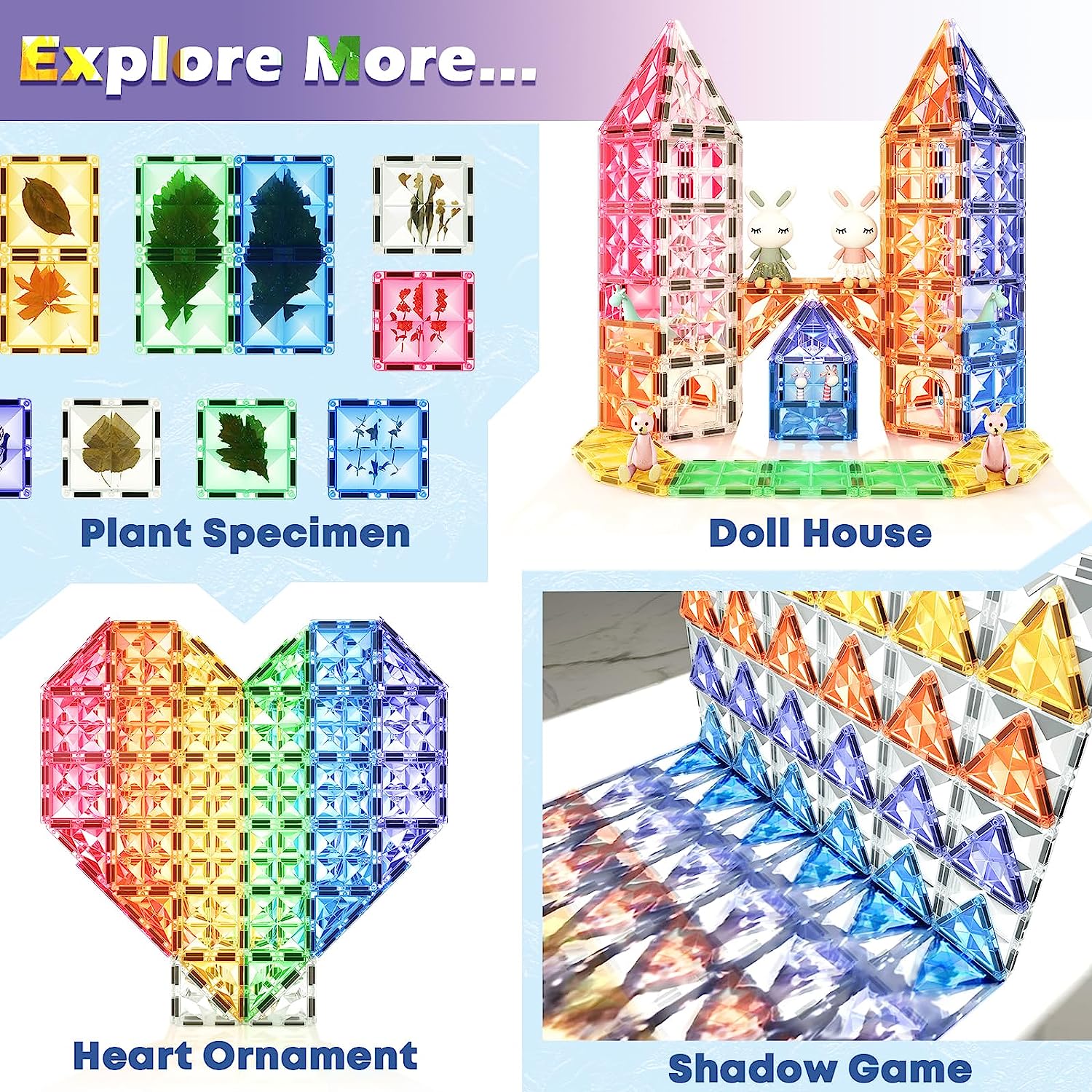 36PCS Diamond Magnetic Tiles