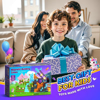154PCS Magnetic Blocks - Build Mine Magnet World Stacking Cube Toys with Magnet Board