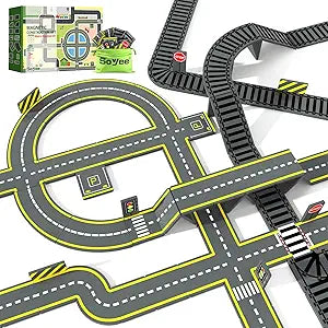 20PCS Road & Train Track Expansion Pack Magnetic Tiles