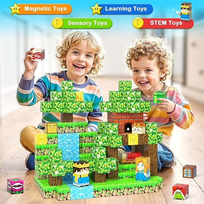 120PCS Magnetic Blocks-Build Mine Magnet World