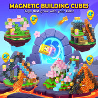 154PCS Magnetic Blocks - Build Mine Magnet World Stacking Cube Toys with Magnet Board