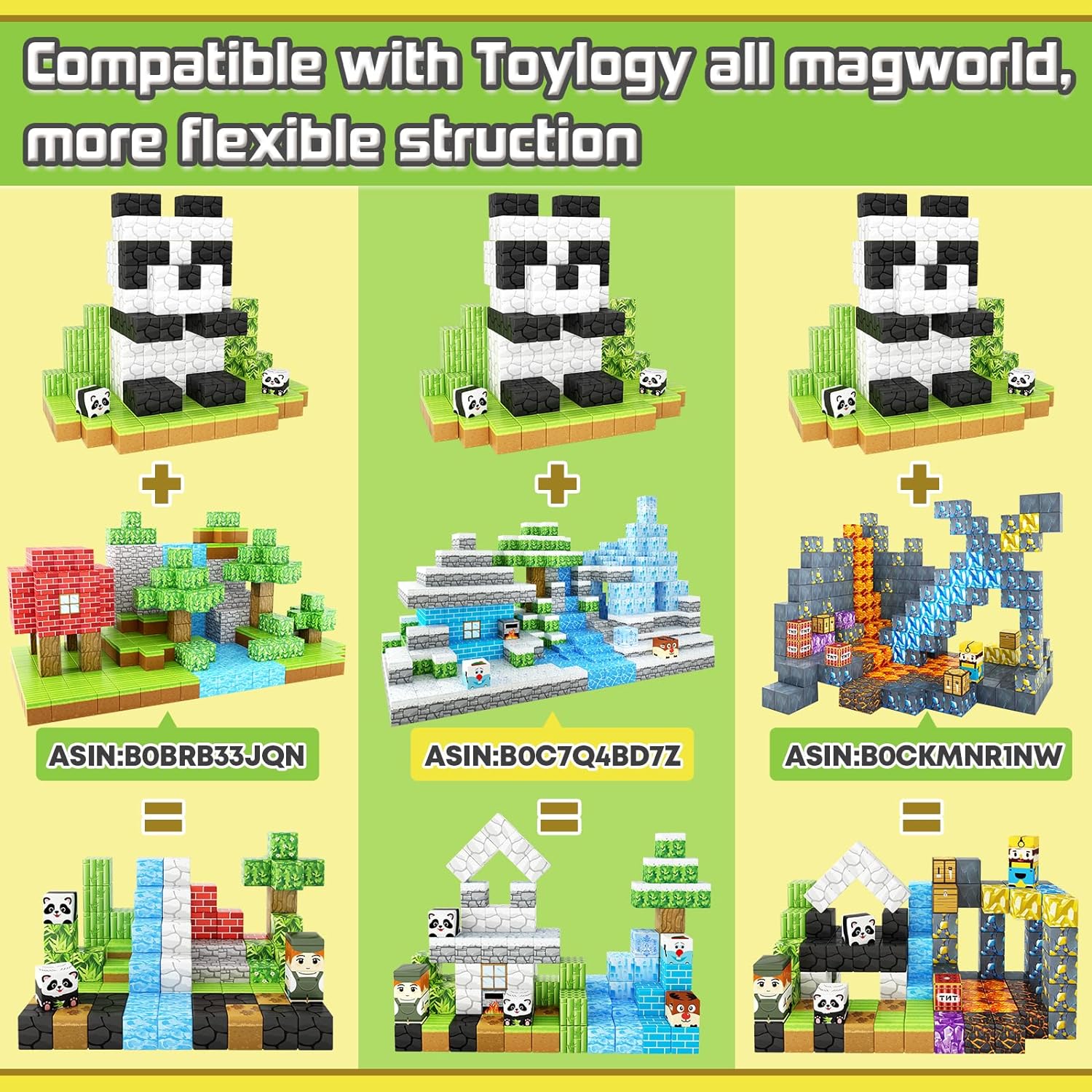 Magworld Magnetic Cubes Panda Set 70PCS Mine Magnet World