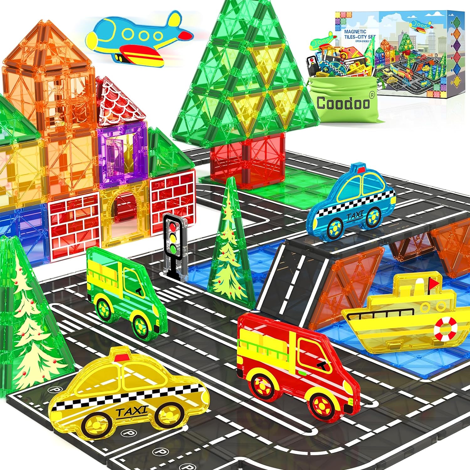 40PCS City Road Set Magnetic Tiles