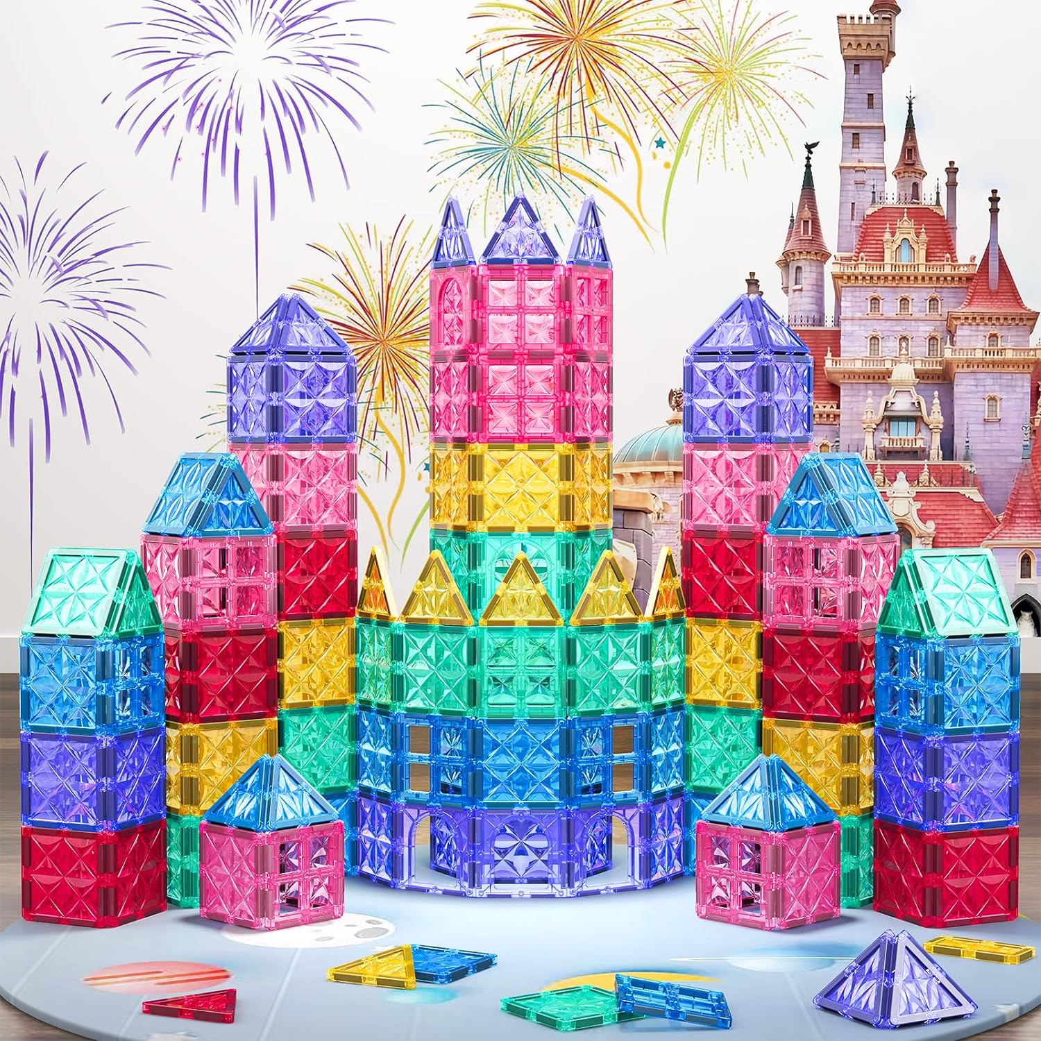 36PCS Candy Color Magnetic Tiles Playset