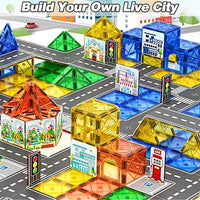 92PCS Build Your Own Live City Magentic Tiles