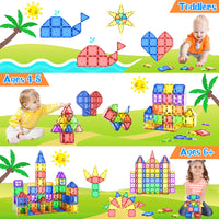 Magnetic Tiles Kids Toys STEM Magnet Toy for Toddler Magnetic Blocks Building Preschool Learning Sensory Montessori Toys for 3+ Year Old Boys and Girls, Safe Creativity Toddler Kids Toy 40PCS