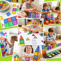 Magnetic Tiles Kids Toys STEM Magnet Toy for Toddler Magnetic Blocks Building Preschool Learning Sensory Montessori Toys for 3+ Year Old Boys and Girls, Safe Creativity Toddler Kids Toy 40PCS