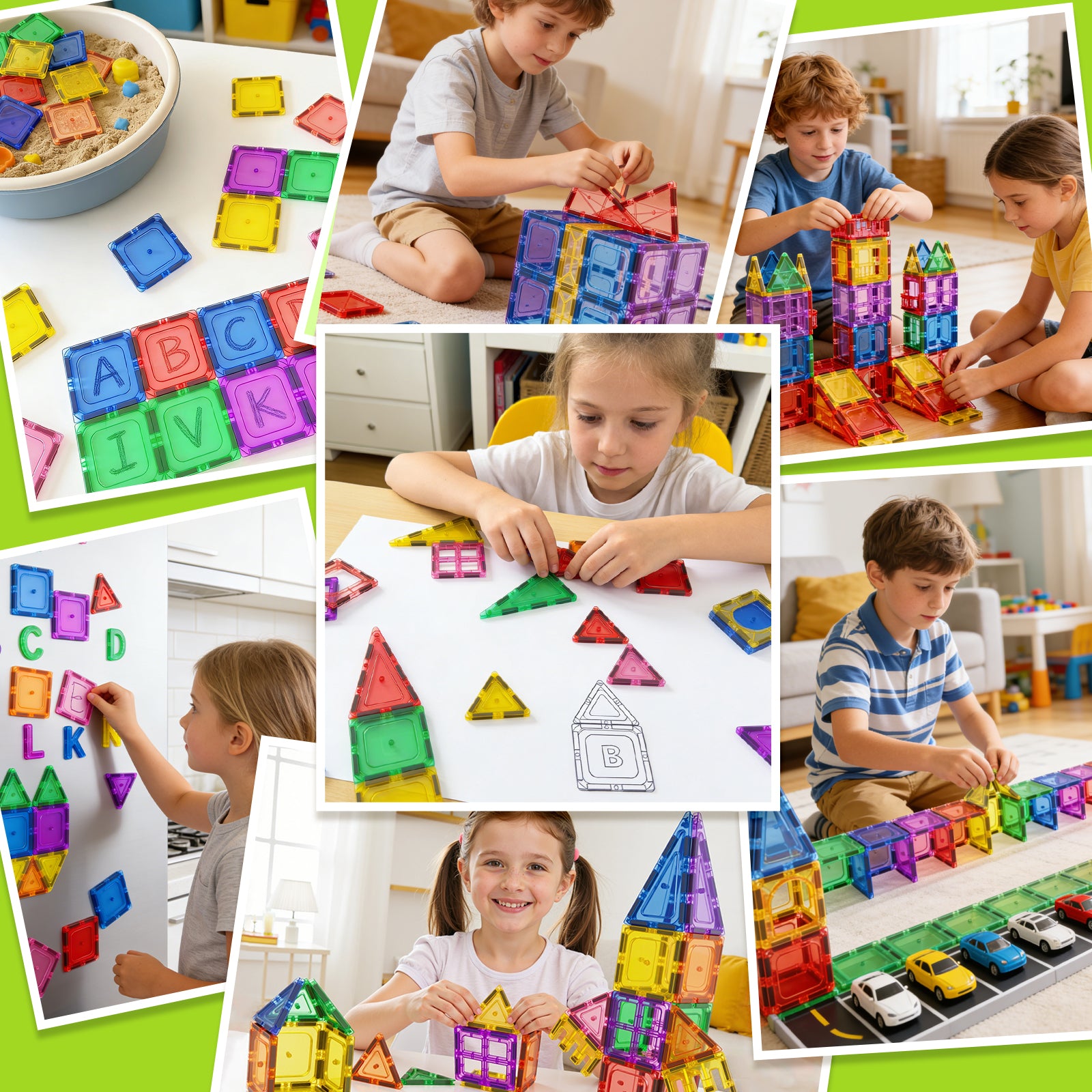 Magnetic Tiles Kids Toys STEM Magnet Toy for Toddler Magnetic Blocks Building Preschool Learning Sensory Montessori Toys for 3+ Year Old Boys and Girls, Safe Creativity Toddler Kids Toy 40PCS