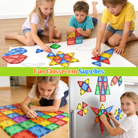 Magnetic Tiles Kids Toys STEM Magnet Toy for Toddler Magnetic Blocks Building Preschool Learning Sensory Montessori Toys for 3+ Year Old Boys and Girls, Safe Creativity Toddler Kids Toy 40PCS