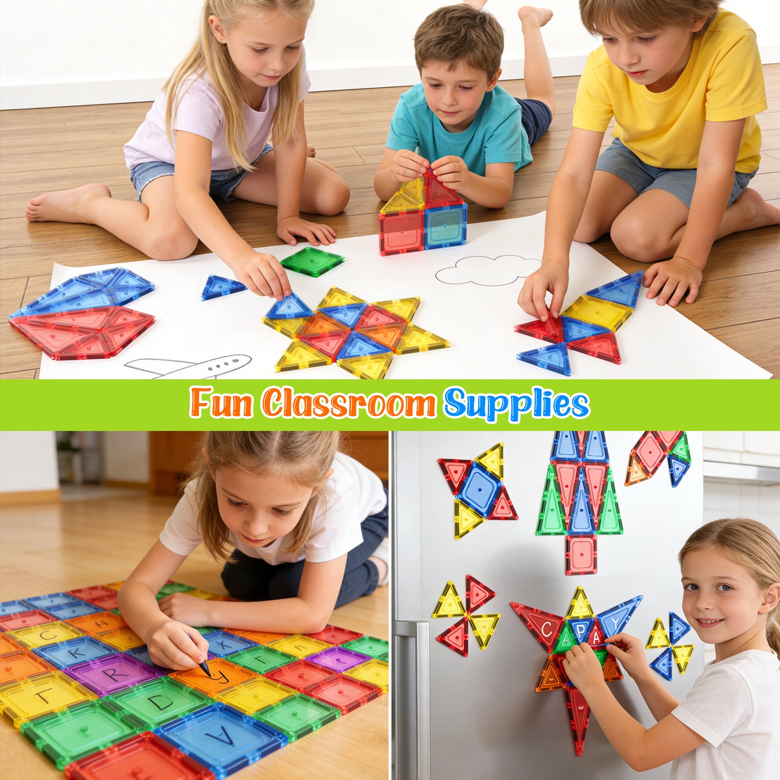 Magnetic Tiles Kids Toys STEM Magnet Toy for Toddler Magnetic Blocks Building Preschool Learning Sensory Montessori Toys for 3+ Year Old Boys and Girls, Safe Creativity Toddler Kids Toy 40PCS