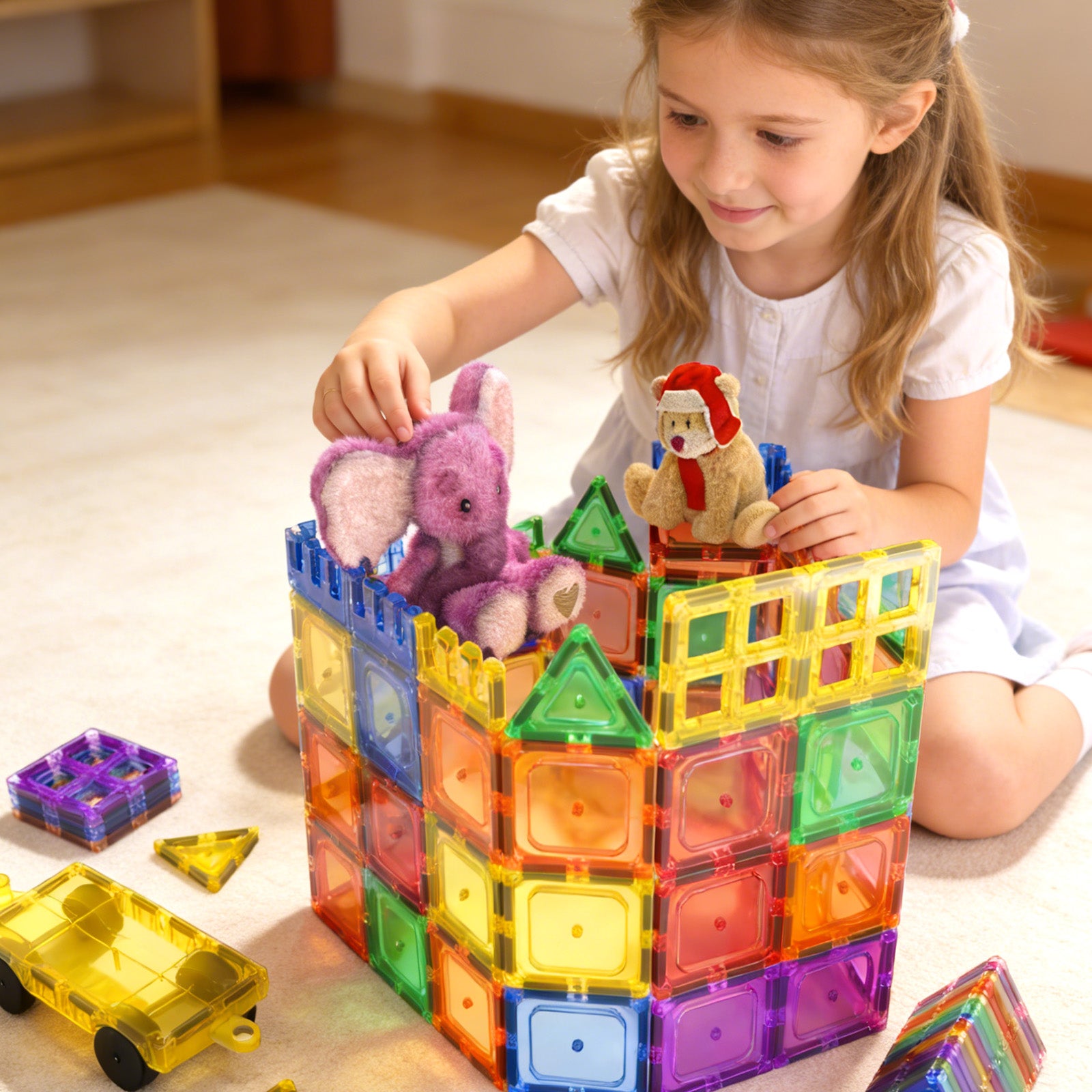 Magnetic Tiles Kids Toys STEM Magnet Toy for Toddler Magnetic Blocks Building Preschool Learning Sensory Montessori Toys for 3+ Year Old Boys and Girls, Safe Creativity Toddler Kids Toy 40PCS