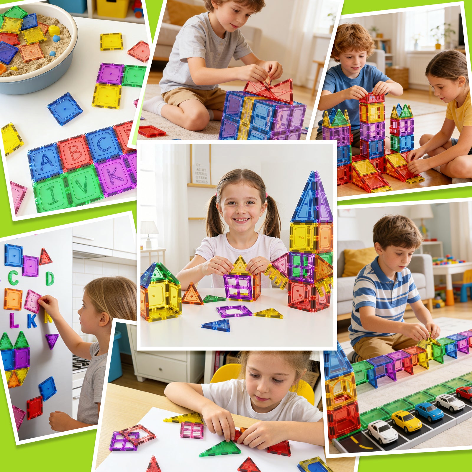 Magnetic Tiles Kids Toys STEM Magnet Toy for Toddler Magnetic Blocks Building Preschool Learning Sensory Montessori Toys for 3+ Year Old Boys and Girls, Safe Creativity Toddler Kids Toy 40PCS
