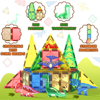 42PCS Dinosaur Toys Magnetic Tiles-Coodoo