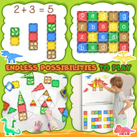 42PCS Dinosaur Toys Magnetic Tiles-Coodoo