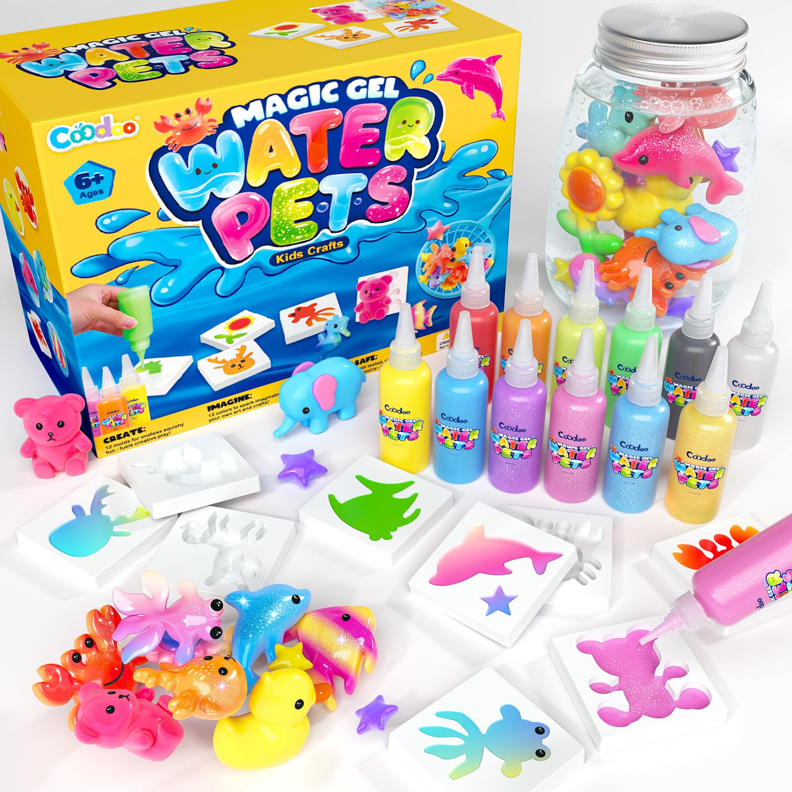 Magic Water Elf Toy Craft Kits, Aqua Fairy Water Gel DIY Squishies Squishy Maker Toddler Kids Toys for Girls Boys Toys Birthday Gifts