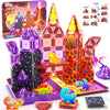 Mini Magnetic Tiles Kids Dinosaur Toys, Magnetic Blocks with 6 Dinosaurs
