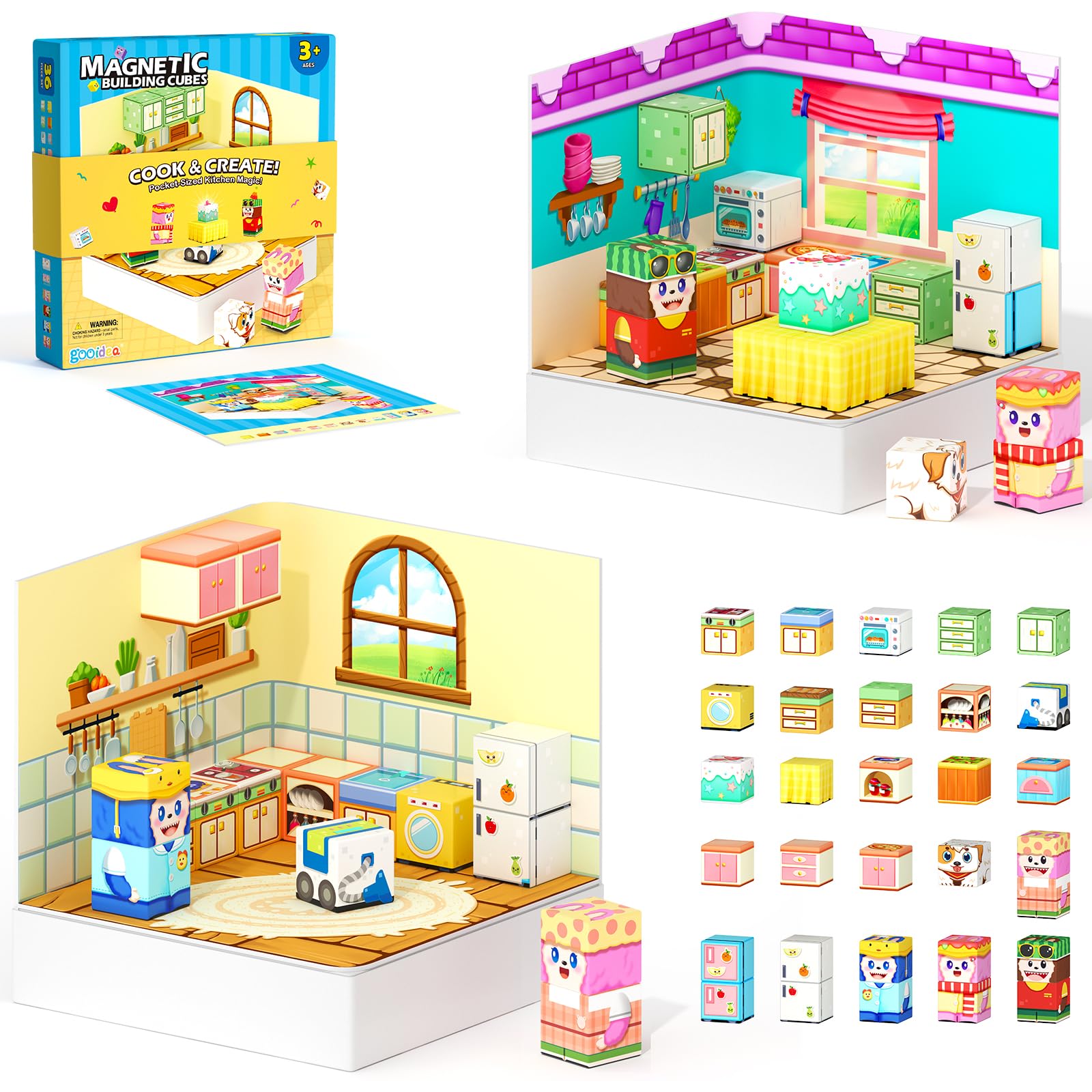 Magnetic Blocks - 2-in-1 Magnetic Building Blocks 36 PCS