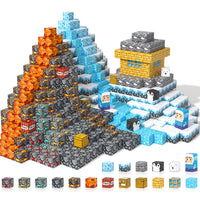 Magworld Large Magnetic Blocks 110PCS Ice Fire World Inspired Playset Kids Magnet Toys