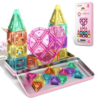 Mini Magnetic Tiles Travel Set 40 PCS Kids Toys Travel Essentials for Road Trip & Restaurant