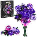 Gothic Rose Bouquet Building Set, Compatible with Lego Flowers, Halloween Botanical Collection for Home Decor,