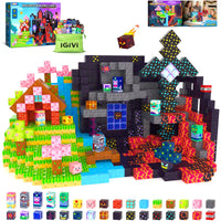 150PCS Magnetic Blocks - Build Mine Magnet World Forest Set Magnets Building Toys for Kids Birthday Gifts