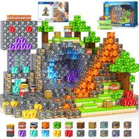Magworld 150 PCS Magnetic Building Blocks STEM Toy, Stacking Mine Magnet World Craft Cubes