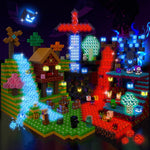 500PCS Magnetic Blocks with Light Up Blocks, Build Mine Magnet World Set
