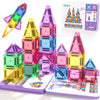 Magnetic Tiles Mini Travel Toys Set for Kids 40 PCS, Magnetic Blocks Building Toy Preschool Classroom Must Haves, Montessori  Toys