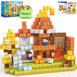 Magworld 80 PCS Magnetic Blocks - Build Mine Magnet World Magic World Adventure Set Magnet Cubes Kids Sensory Toys