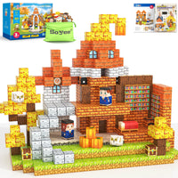 Magworld 80 PCS Magnetic Blocks - Build Mine Magnet World Magic World Adventure Set Magnet Cubes Kids Sensory Toys