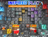 Magworld Magnetic Blocks 100PCS  Magnetic Building Cubes Crystal Mine Cave Inspired Playset