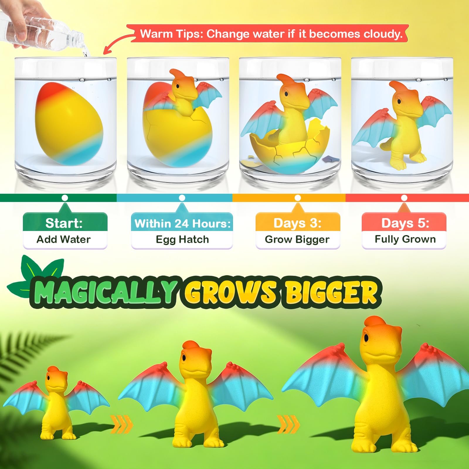 Dinosaur Hatching Surprise Eggs for Kids - 6 Pack Dinosaur Toys for Boys and Girls, Easter Basket Stuffers