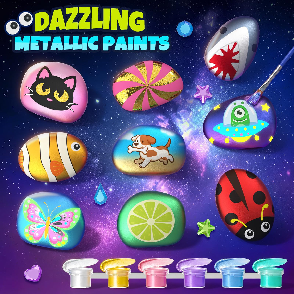 Rock Painting Craft Kits Glow in The Dark Rock, Arts and Crafts for Kids 6+