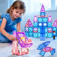 Diamond Magnetic Tiles & Building Blocks 60 PCS — Princess Toys for Girls & Boys, Toddler Girl Gifts