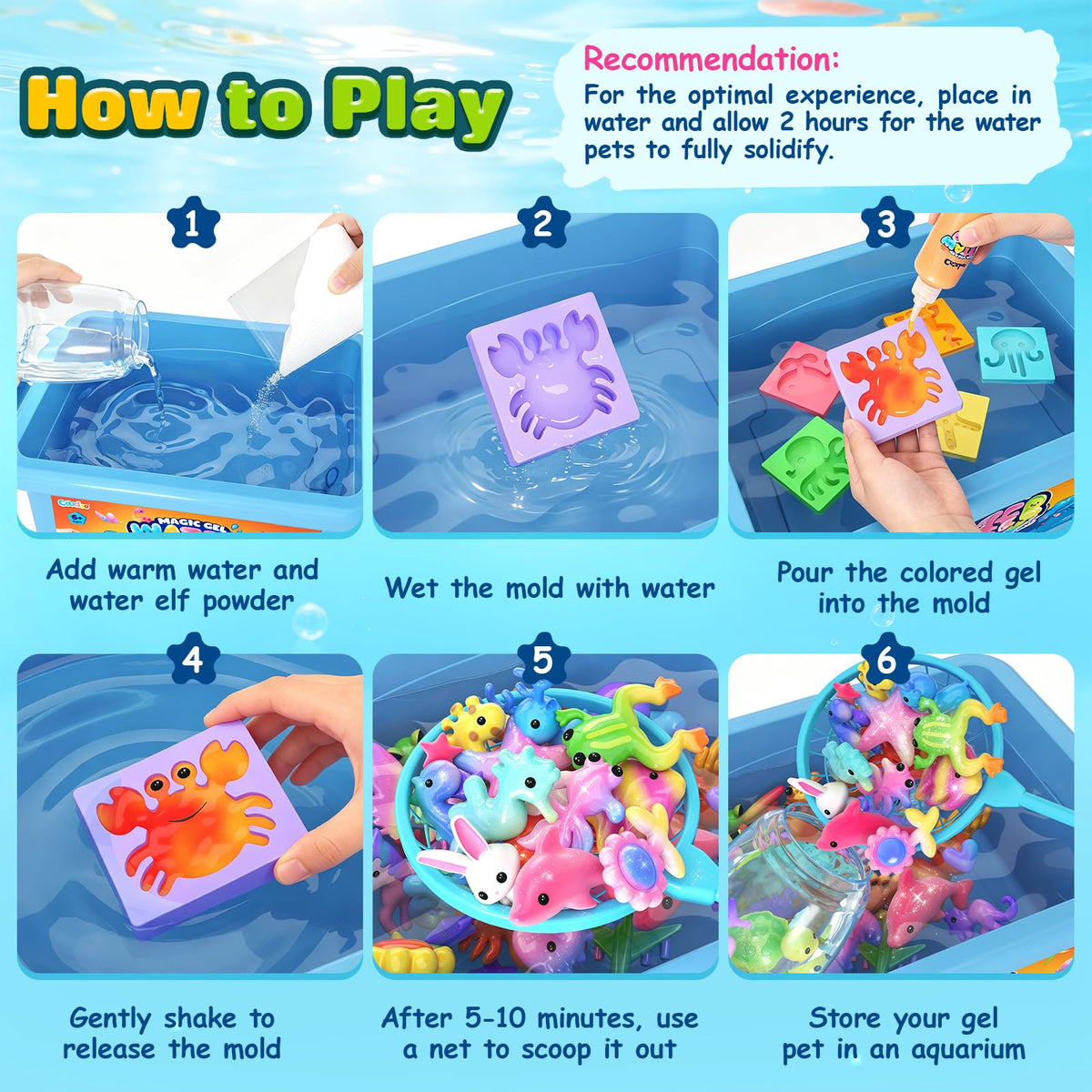 Magic Water Elf Toy Kits, DIY Squishy Making Kits Crafts for Kids 4-8 Ages