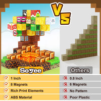 168 PCS Magworld Magnetic Cubes Games Castle, Lava Kingdom, and Mine Set 3 in 1 Toys-Soyee