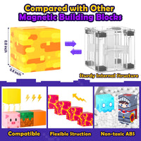 Magnetic Blocks 200 PCS - Magnetic Building Cubes Toys Build Mine Magworld Craft Cubes Portal Theme STEM Toys