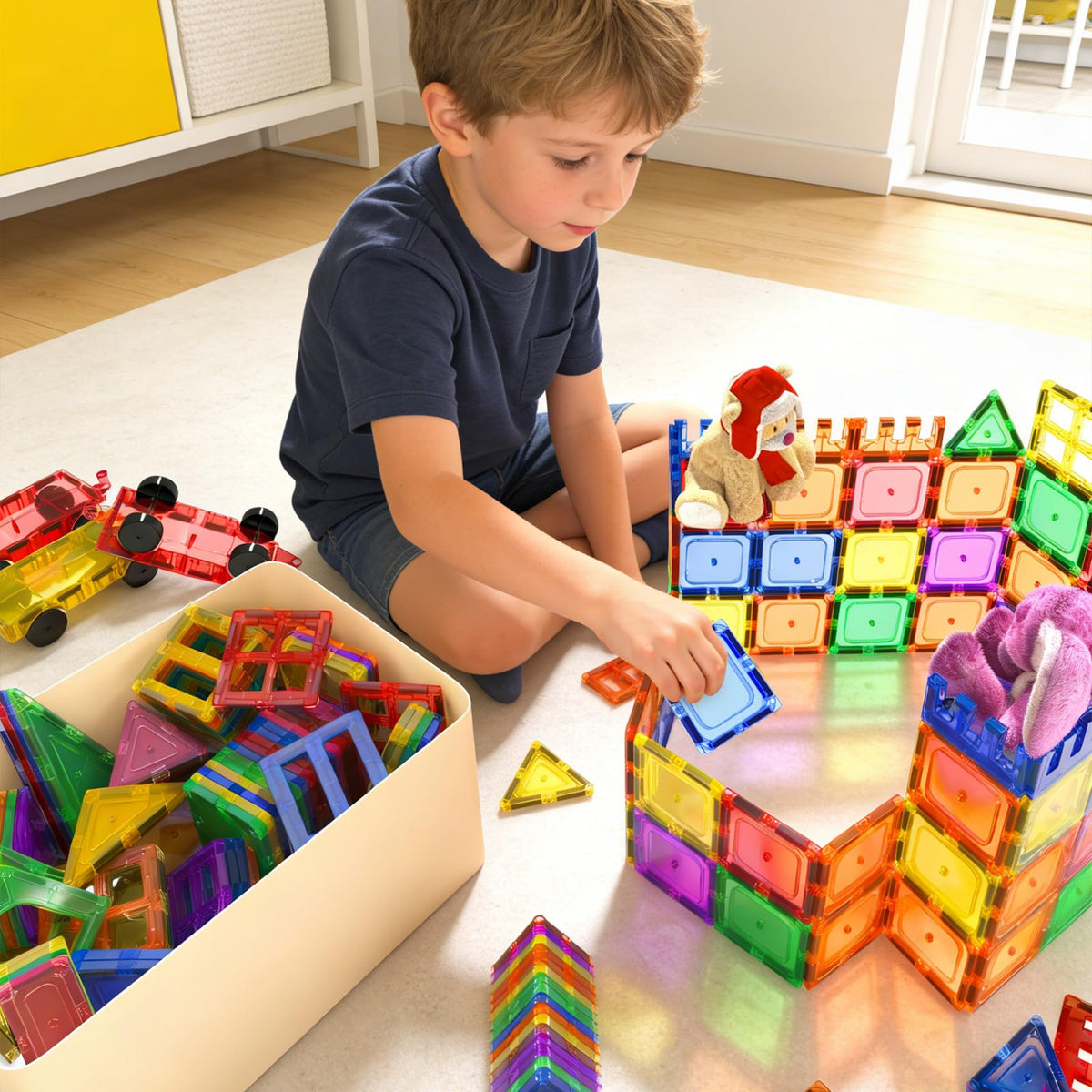 60PCS Magnetic Tiles Starter Set-Coodoo