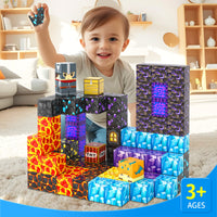 Magworld Magnetic Cubes 84Pieces Build Mine Magnet World Magic Sword Portal Set