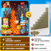 Magworld 88 PCS Magnetic Blocks - Build Mine Magnet World Lava Valley Set