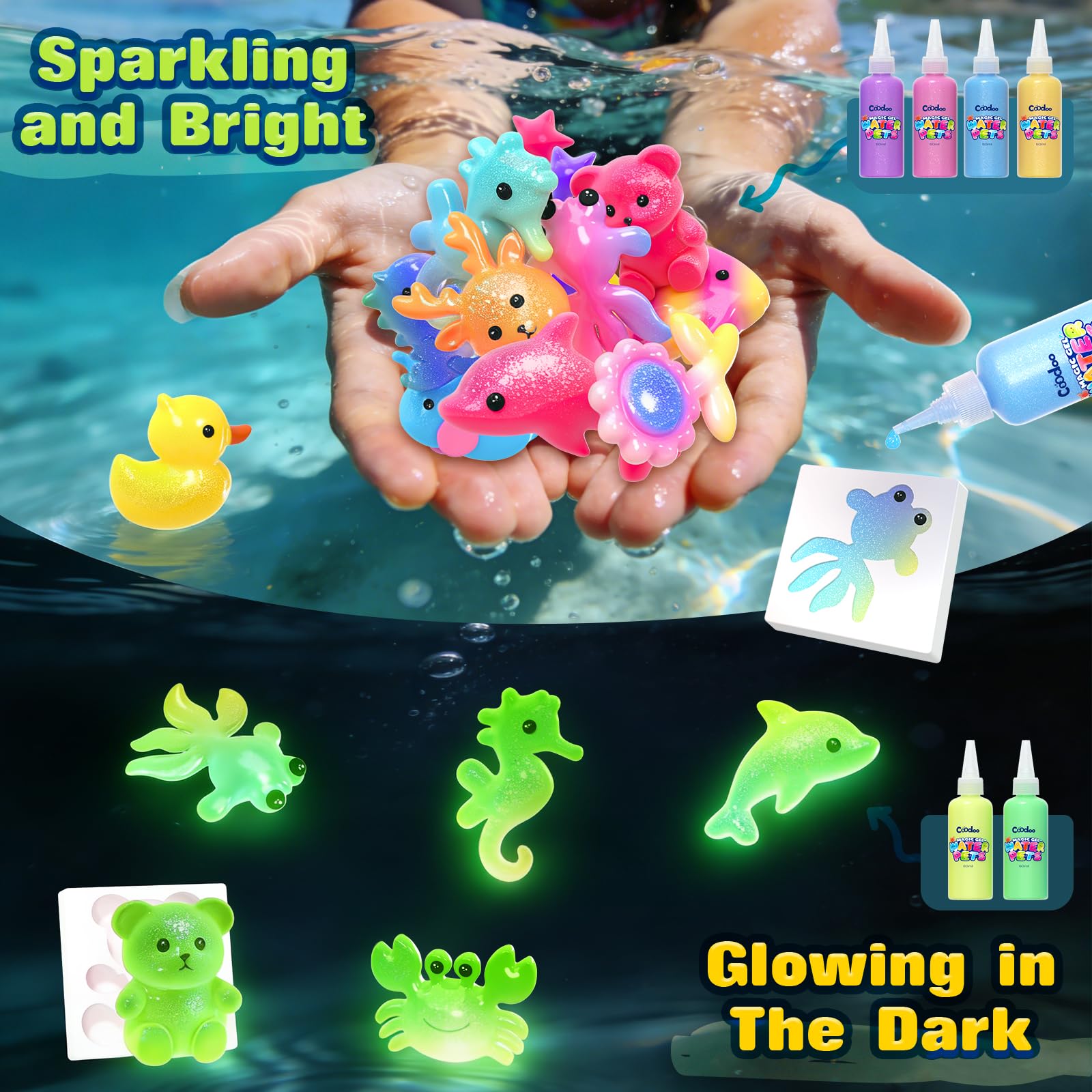 Magic Water Elf Toy Craft Kits, Aqua Fairy Water Gel DIY Squishies Squishy Maker Toddler Kids Toys for Girls Boys Toys Birthday Gifts