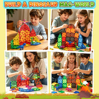 42PCS Lava Dinosaur World Set Magnetic Tiles-Coodoo
