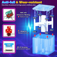 300PCS 0.8in Magnetic Blocks, 8 Strong Magnets Building Cubes Support Misaligned Stacking, Nether Theme STEM Toys