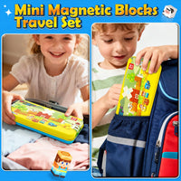 Magnetic Blocks Travel Toddler Toys Magnet Building Tiles 36 PCS Construction Cubes STEM Sensory Learning Farm Toys