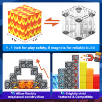 Magworld Magnetic Blocks 100PCS  Magnetic Building Cubes Crystal Mine Cave Inspired Playset