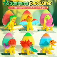 Dinosaur Hatching Surprise Eggs for Kids - 6 Pack Dinosaur Toys for Boys and Girls, Easter Basket Stuffers