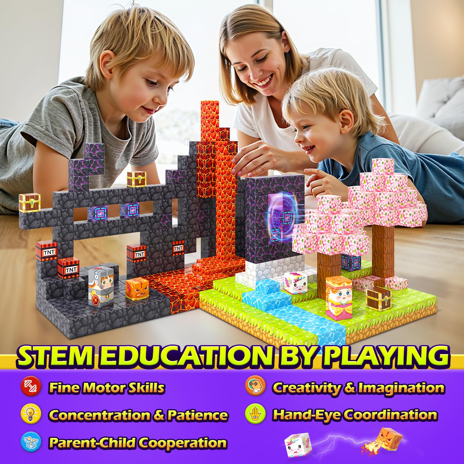 Magworld 100PCS Magnetic Blocks Toddler Outdoor STEM Toys for Kids