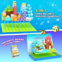 Magworld Magnetic Blocks 150PCS with Magnetic Board STEM Building Kids Toys