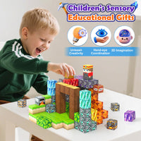Magworld 150 PCS Magnetic Building Blocks STEM Toy, Stacking Mine Magnet World Craft Cubes