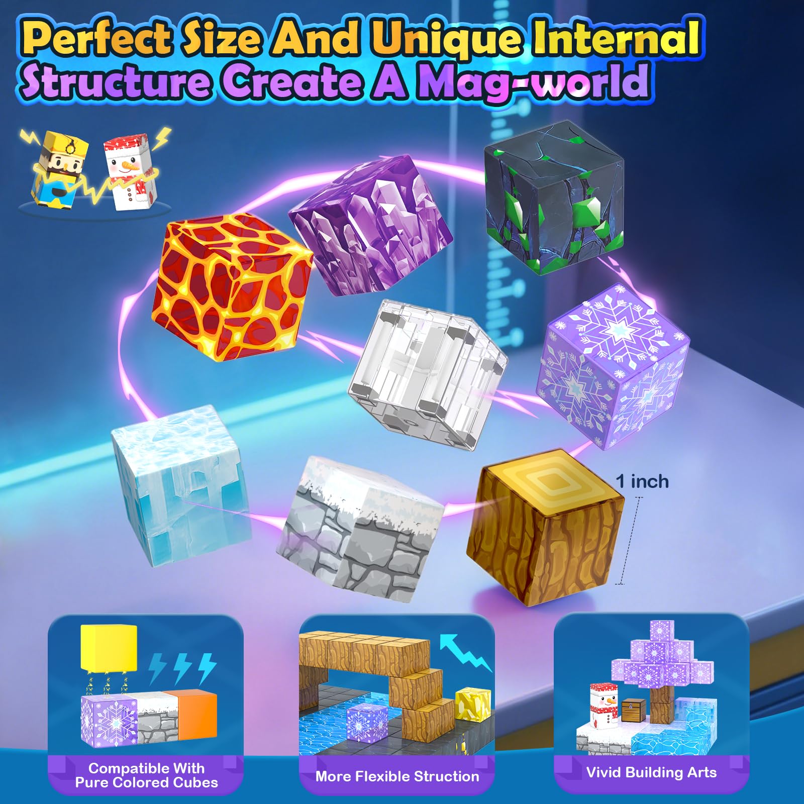 Magworld 100PCS Transparent Ice Magnetic Blocks